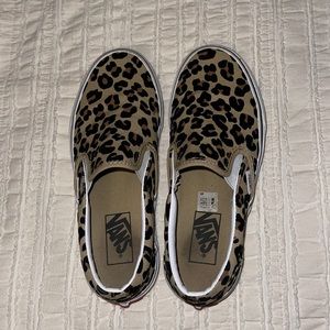 Vans slip on cheetah print skate shoes